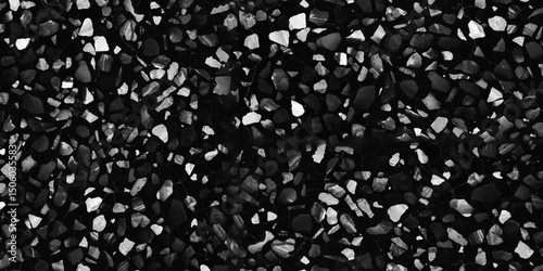 Black and white terrazzo texture seamless pattern abstract trendy luxury concept background