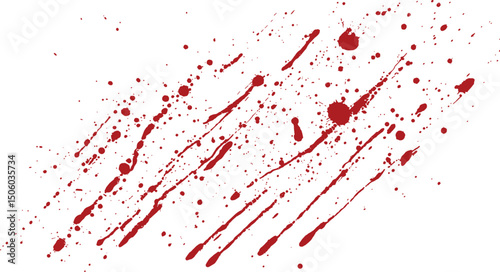 Blood drops and splatters. Illustration on a transparent background