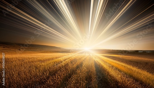 radiant upward streaking light rays