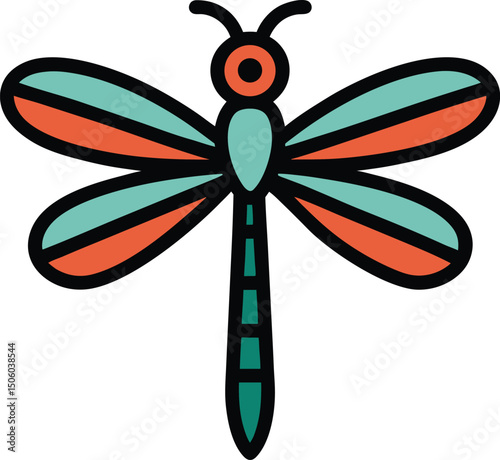 dragonfly on a white background
