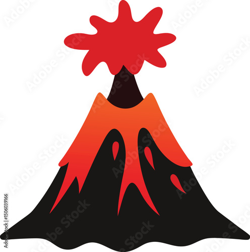 red volcano eruption