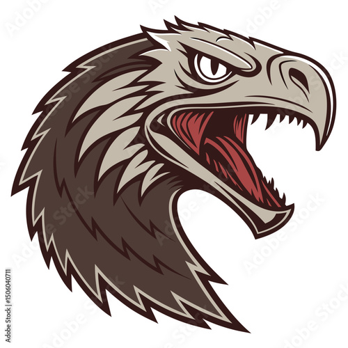 Angry bird head graphic