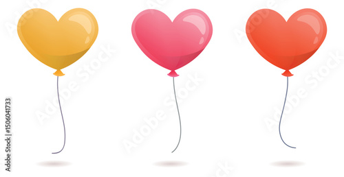 Colorful party balloons isolated on white background. Balloon set. Air balloons vector.