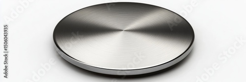 Polished, circular, metallic disc