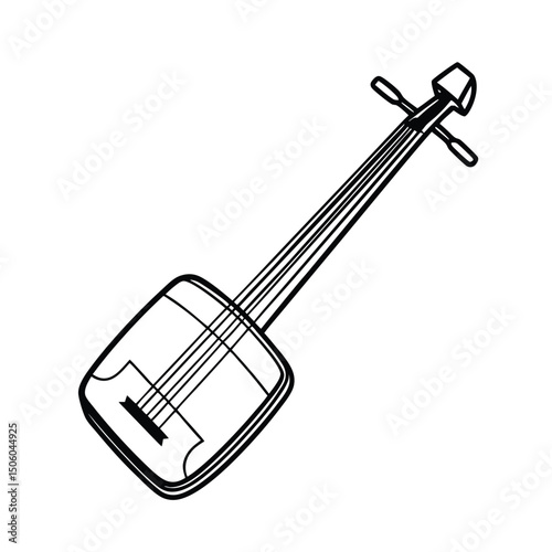 Lute Instrument silhouette vector art illustration. Black music instrument rock, jazz silhouette. music band vector illustration icons set Vector design.