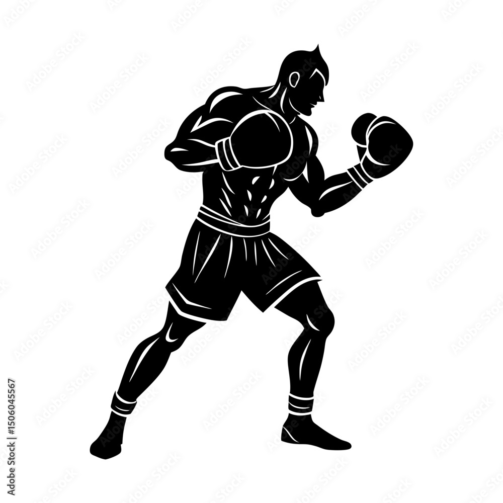 Naklejka premium Boxer Silhouette vector illustration