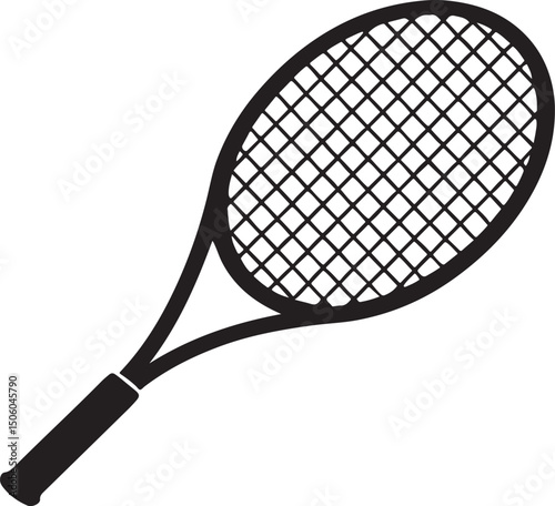 Tennis racket vector, icon, white background
