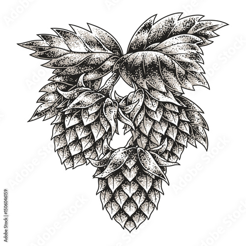 Hops plant illustration showcasing beer's essence
