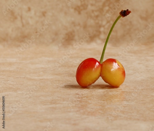 An image of two fused cherry fruits.