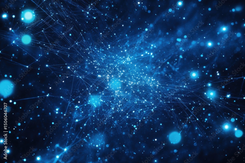 Naklejka premium Abstract blue network connections background.