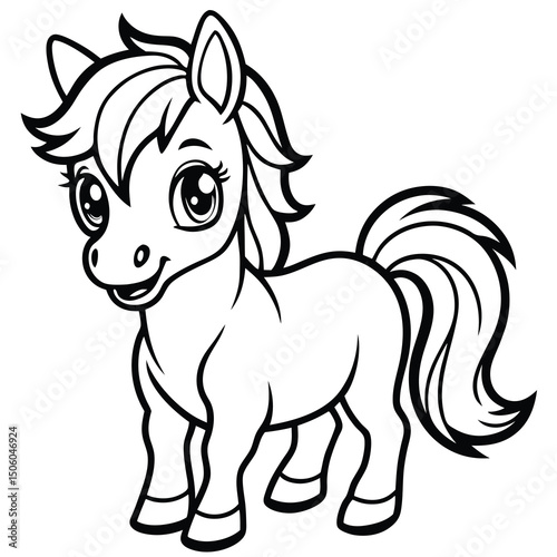 Cute pony coloring page
