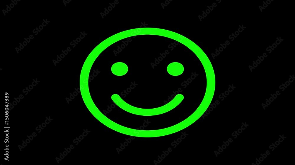 symbol face smile icon glowing animation apply smiley chat symbol. Abstract smile icon animation.