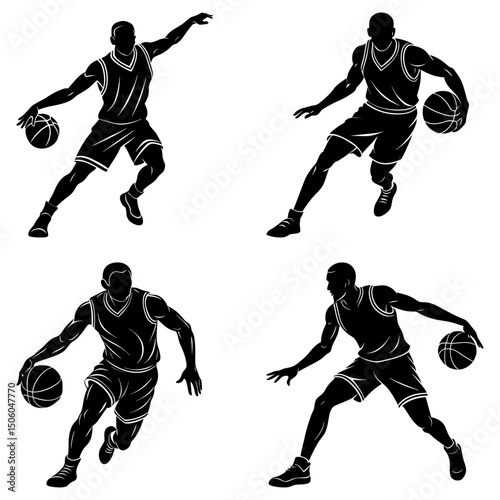 Basketball Player Silhouette vector illustration