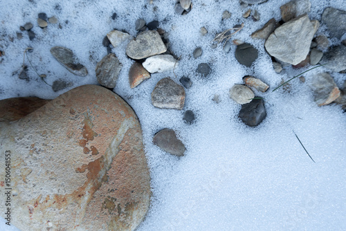 stones and snow texture