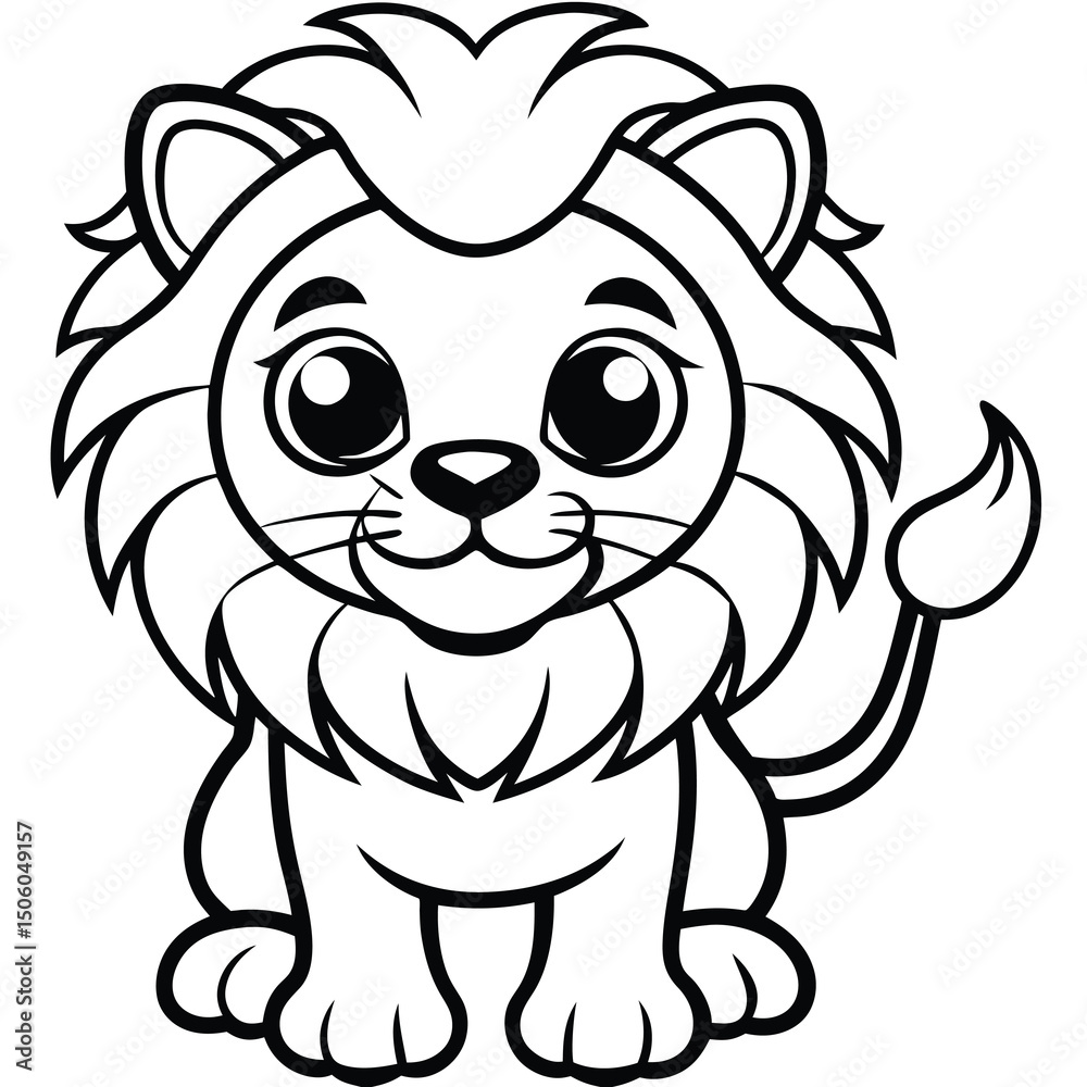 Cute lion coloring page (1) Cute lion coloring page (1)