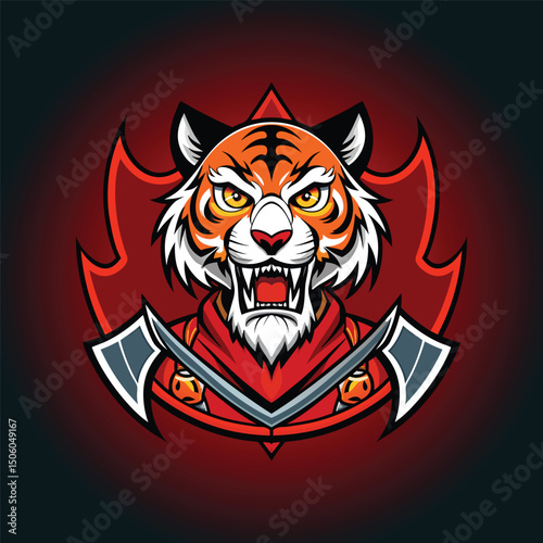 Tiger mascot creative vector design 