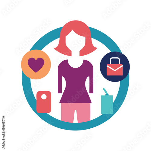 Fashion Influencer Logo with Phone and Outfit Symbol