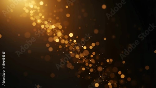 Golden bokeh lights shimmering on a dark background  