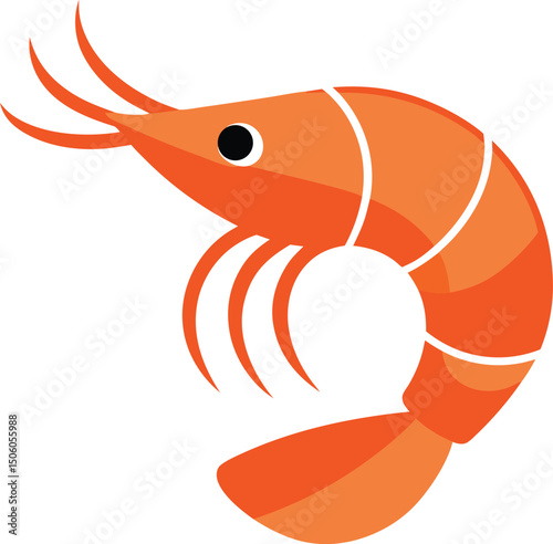 vector illustration of a Shrimp