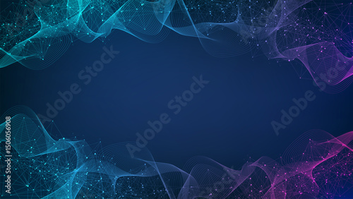 Global network connection concept. Big data visualization. Social network communication in the global computer networks. Internet technology. Business. Science, illustration