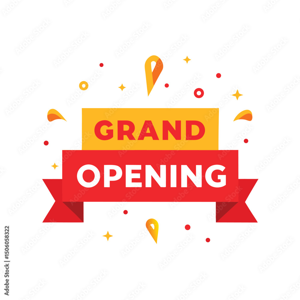 Fototapeta premium Grand Opening Celebration Banner Vector