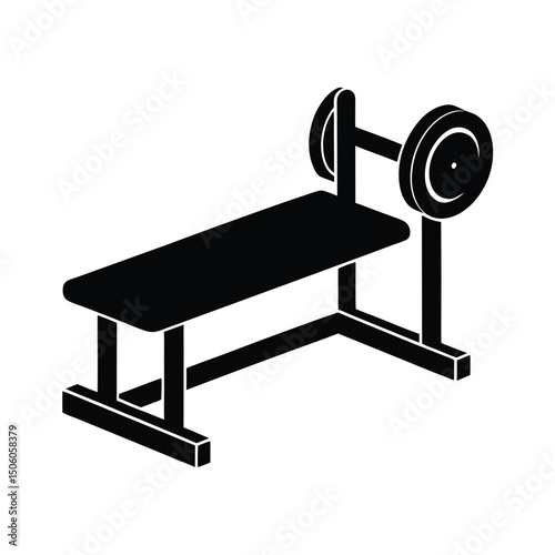 Gym Bench Press Equipment Vector Icon