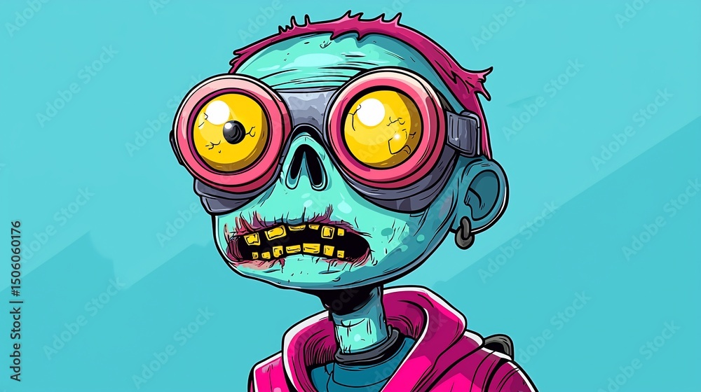 Fototapeta premium Zombie Kid Portrait, Cool Style