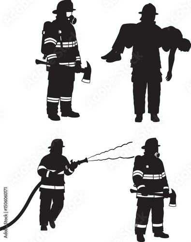 Brave firefighter man icon art vector illustration