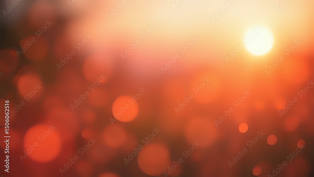 Obraz premium Prism-inspired bokeh with warm tones of coral, peach, and gold glowing like a summer sunset through crystal glass.