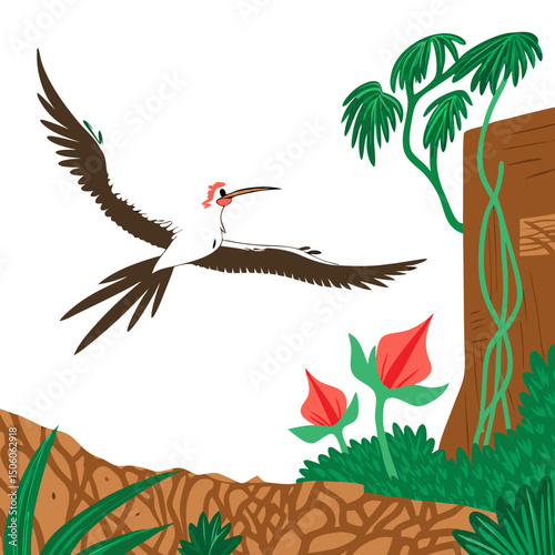 etailed vector illustration of a Flying Frigate Bird in full body, showcasing its majestic wingspan and aerodynamic shape—perfect for nature, wildlife, and bird-themed designs.