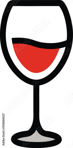 vector illustration of a glass of wine