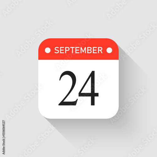 Vector icon page day calendar - 24 September month