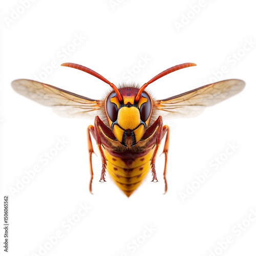 Close-Up of a Hornet with Striking Yellow and Orange Details