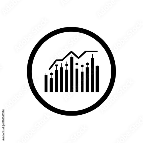 Icon set representing financial data analysis with charts and graphs for effective decision-making in business