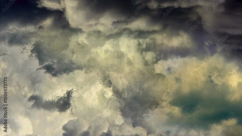 Dramatic Sky Panorama: A Captivating Cloudscape with Ethereal Light Play