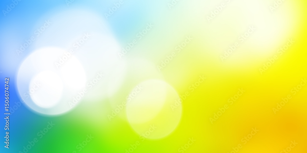 Naklejka premium Yellow with blue abstract bokeh background,summer holiday wallpaper