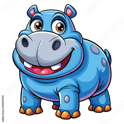 Cute cartoon hippo (1)