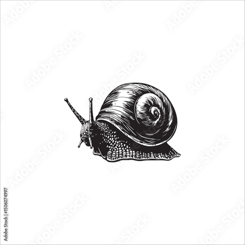 snail with four antennae natural image about its house