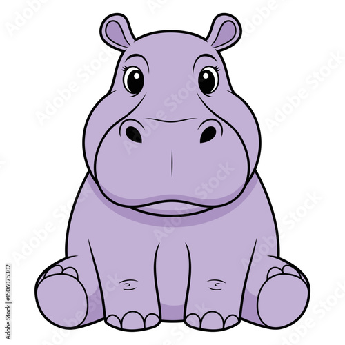Playful Hippo Character for Children