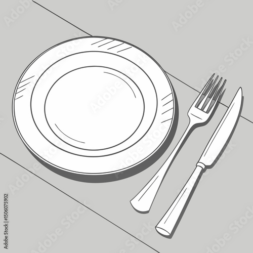 plate with cutlery