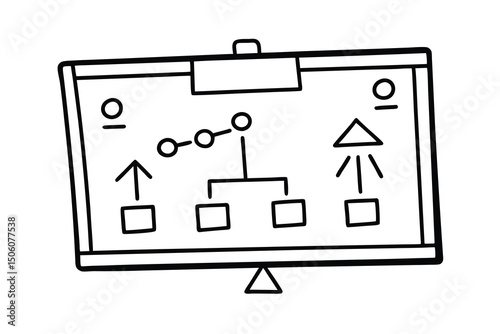 Simple strategy planning whiteboard diagram business plan