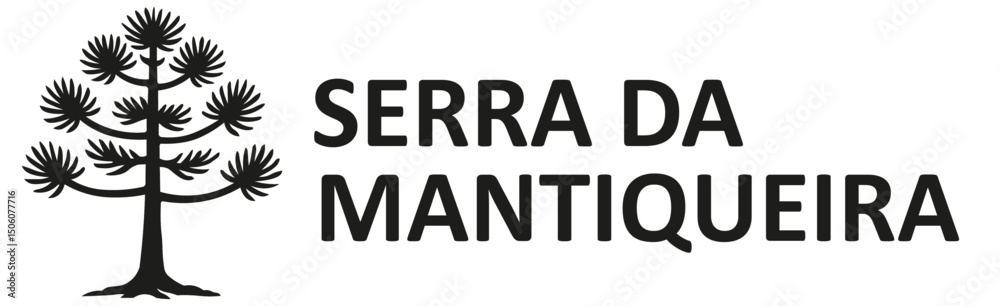 Serra da Mantiqueira, Campos do Jordão, São Paulo, Brasil stamp. Selo com ilustração de araucária