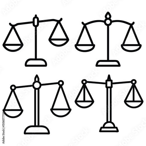 Golden scales of justice symbolizing law and balance, a legal icon for court and measurement