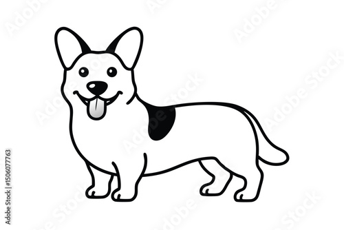 Adorable cartoon cardigan welsh corgi dog illustration