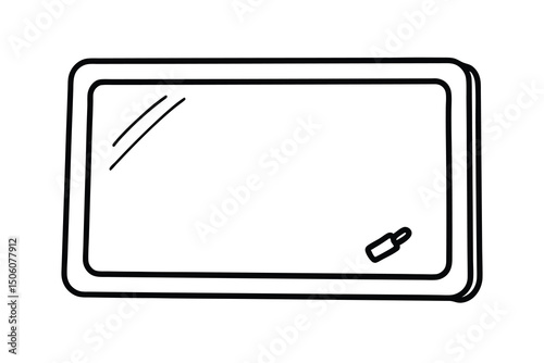 Simple hand drawn outline of a blank whiteboard