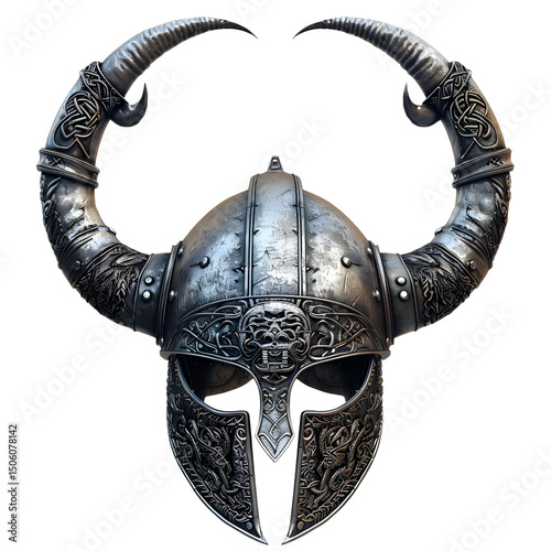 A Viking helmet with horns, representing strength, history, and Norse mythology.