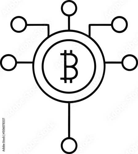 blockchain icon. crypto currency block chain logo icon isolated vector white background