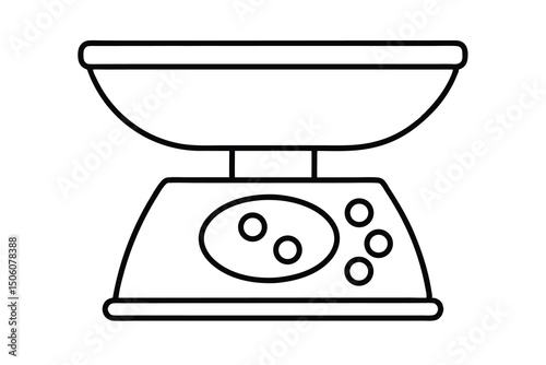 Simple line drawing kitchen scale baking tool