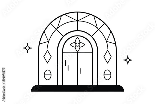 Mystical arched doorway entrance magical gateway fantasy architecture