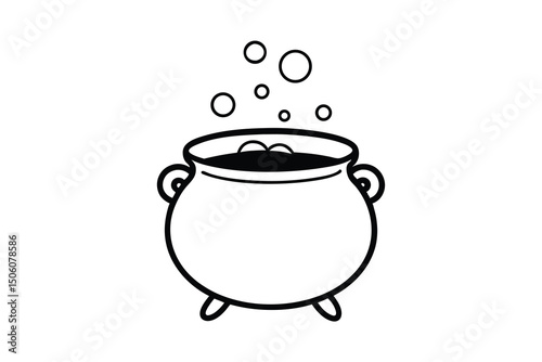 Witchs cauldron bubbles halloween potion brewing magic